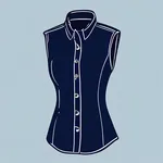 sleeveless navy blue button-up vest image